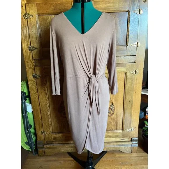 dressy knit dresses Ingrid Metallic Knit Maxi Dress - Bronze main image 0